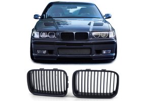 Autogrille geschikt voor BMW 3 Serie E36 pre-facelift 91-96 - Sport rooster - Zwart mat