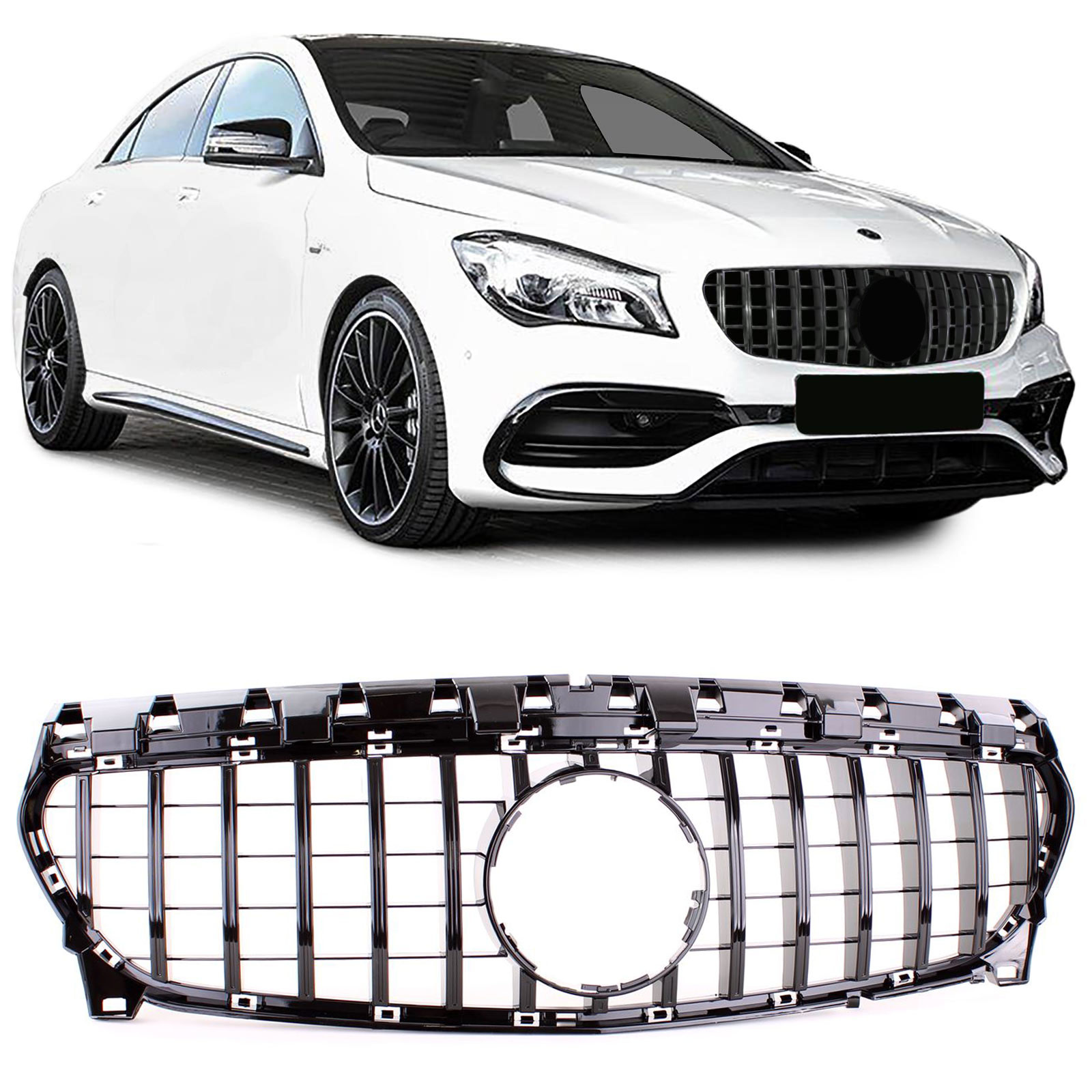 Sport grill geschikt voor Mercedes CLA C117 - zwart glanzend - perfecte pasvorm
