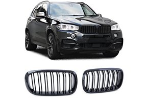 Sport Grill geschikt voor BMW X5 F15 X6 F16 - Dubbele stang - Zwarte glans