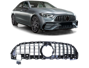 Autogrille - Mercedes C-klasse W206 S206 - Sport optiek - Zwart chroom