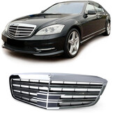 Sport Grill - geschikt voor Mercedes S klasse W221 zonder Distronic - Chroom - Hoge kwaliteit