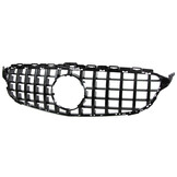Autogrille - Mercedes C-klasse W205 S205 14-18 - Zwart Glans - Sportieve Uitvoering