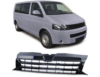 Autogrille - VW Bus T5 Facelift 09-15 - Glanzend Zwart - Badgeloos