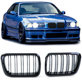 Sport Grill geschikt voor BMW 3-serie E36 96-99 - Dubbele stang - Zwart glans