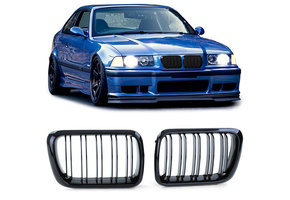 Sport Grill - BMW 3-serie E36 96-99 - Dubbele stang - Zwart glans