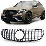 Autogrille - geschikt voor Mercedes GLC X253 vanaf 15 - Sport optiek - Glans Zwart/Chroom