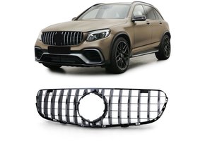 Autogrille - Mercedes GLC X253 vanaf 15 - Sport optiek - Glans Zwart/Chroom