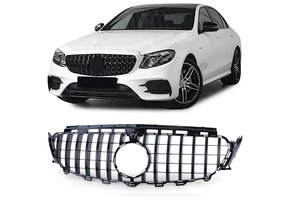 Autogrille - Mercedes E-klasse W213 S213 16-20 - Sport optiek - ZWART GLANS