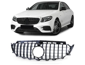 Autogrille - Mercedes E-klasse W213 S213 16-20 - Sport optiek - ZWART GLANS