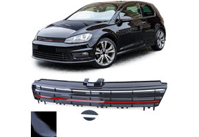 Autogrille geschikt voor VW Golf 7 12-17 - zwart glans - badgeless