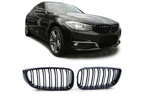 Sport grille - geschikt voor BMW 3 Serie GT F34 - dubbele stang - zwart glans
