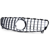 Autogrille - Mercedes A-klasse W176 15-19 - Zwart Glans/Chroom - Sportieve look