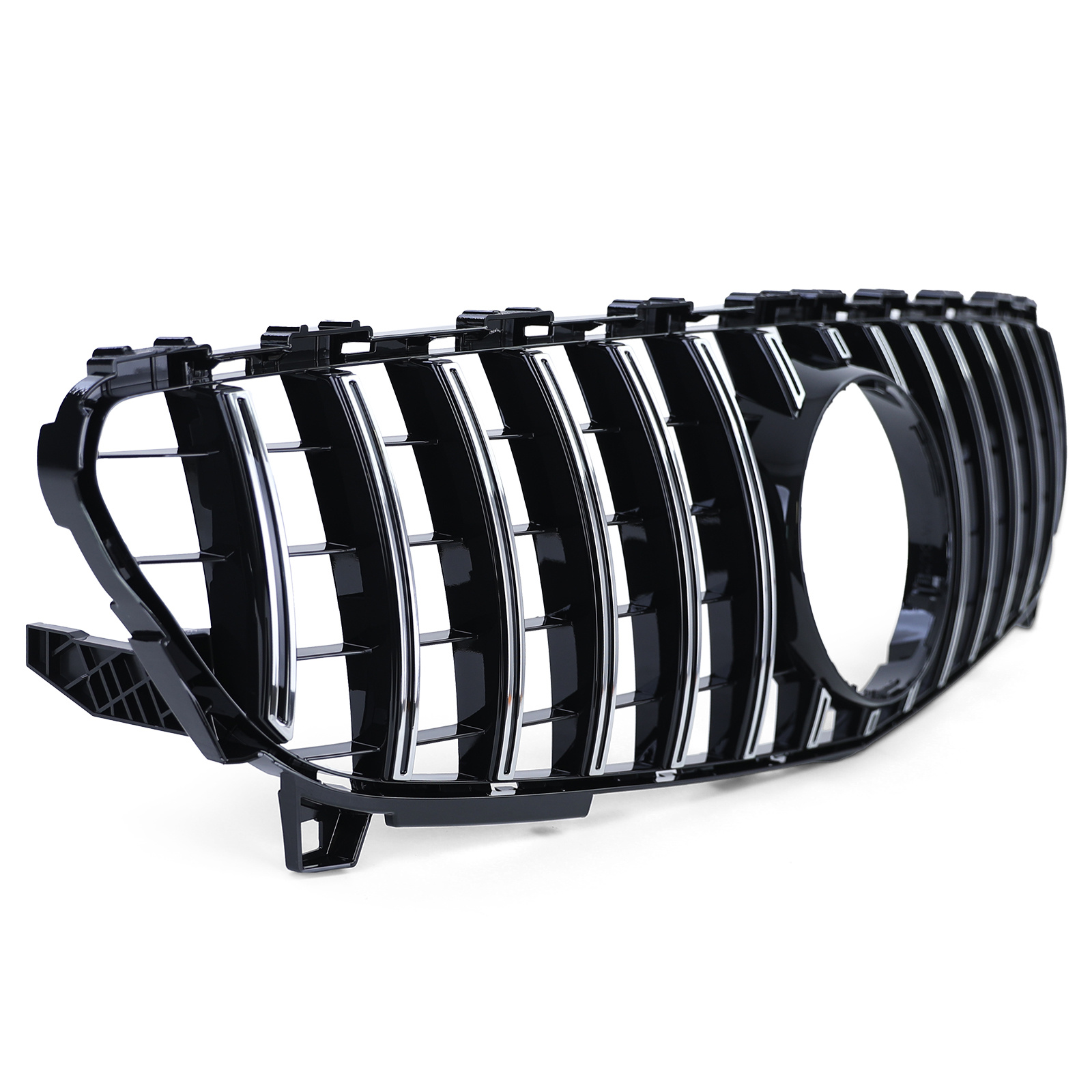 Autogrille geschikt voor Mercedes A-klasse W176 15-19 - Zwart Glans/Chroom - Sportieve look