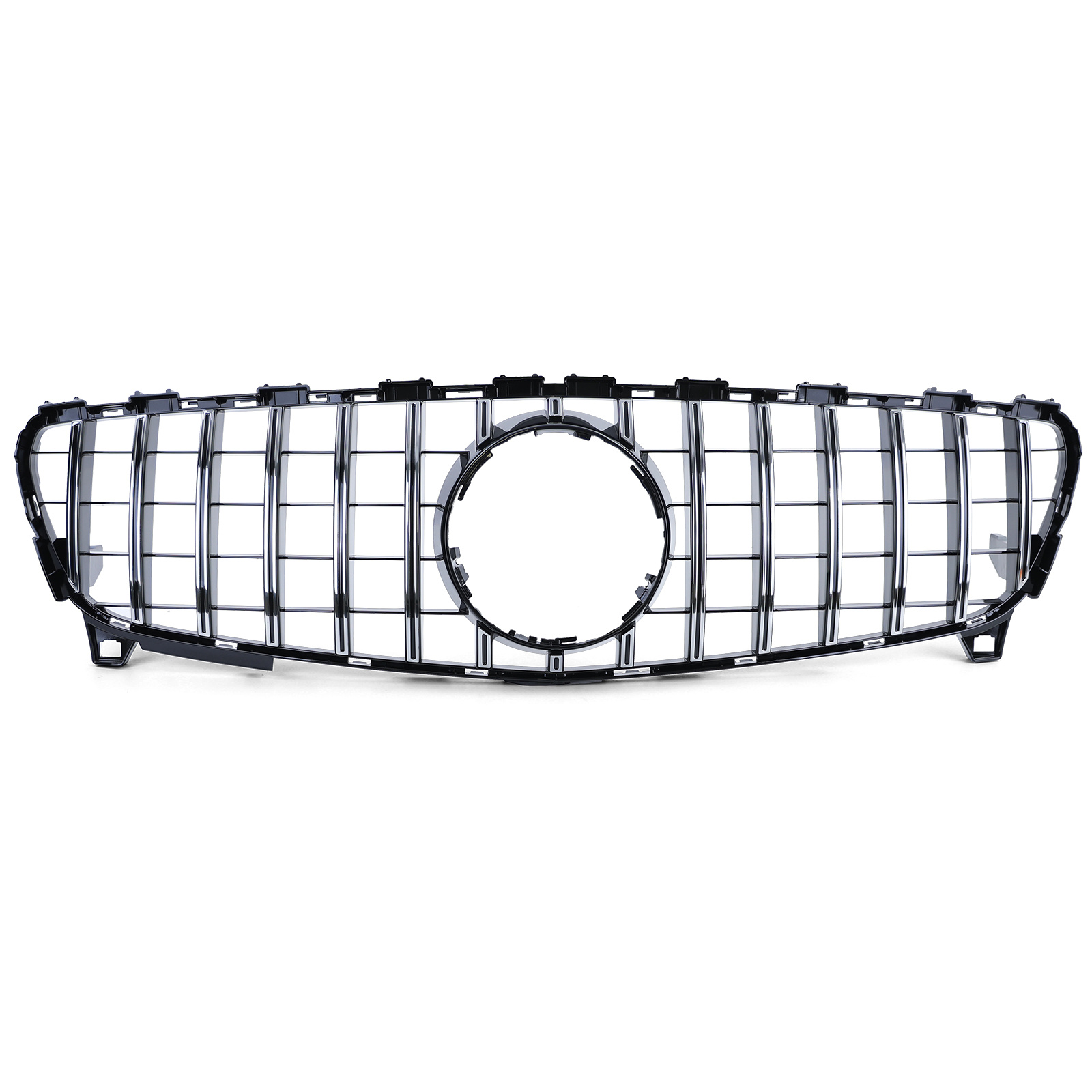 Autogrille - Mercedes A-klasse W176 15-19 - Zwart Glans/Chroom - Sportieve look