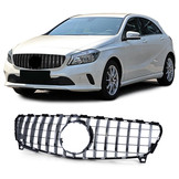 Autogrille - Mercedes A-klasse W176 15-19 - Zwart Glans/Chroom - Sportieve look