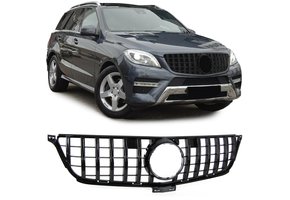 Autogrille geschikt voor Mercedes ML W166 11-15 - Sportieve zwarte glanzende look