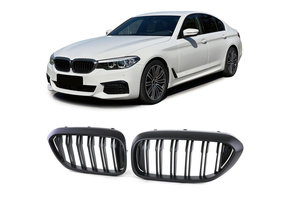 Autogrille geschikt voor BMW 5er G30 G31 17-20 - Performance zwart mat - Dubbele spijl