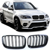 Sportgrill - BMW X5 E70 X6 E71 - Dubbele stang - Zwart glans