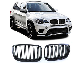 Sportgrill - BMW X5 E70 X6 E71 - Dubbele stang - Zwart glans