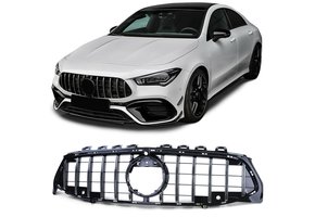 Autogrille - Mercedes CLA C118 X118 - Zwart Glans/Chroom - Sport Optiek