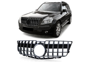 Autogrille - Mercedes GLK X204 08-12 - Zwart glans / chroom - Sport optiek