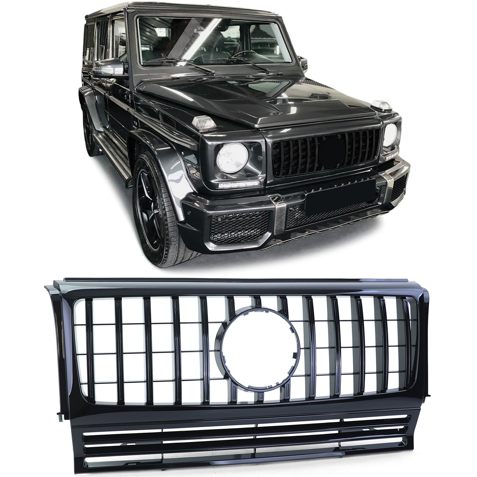 Sport Grill - Mercedes G Klasse W463 90-18 - Zwart Glans - 3 ventilatieopeningen