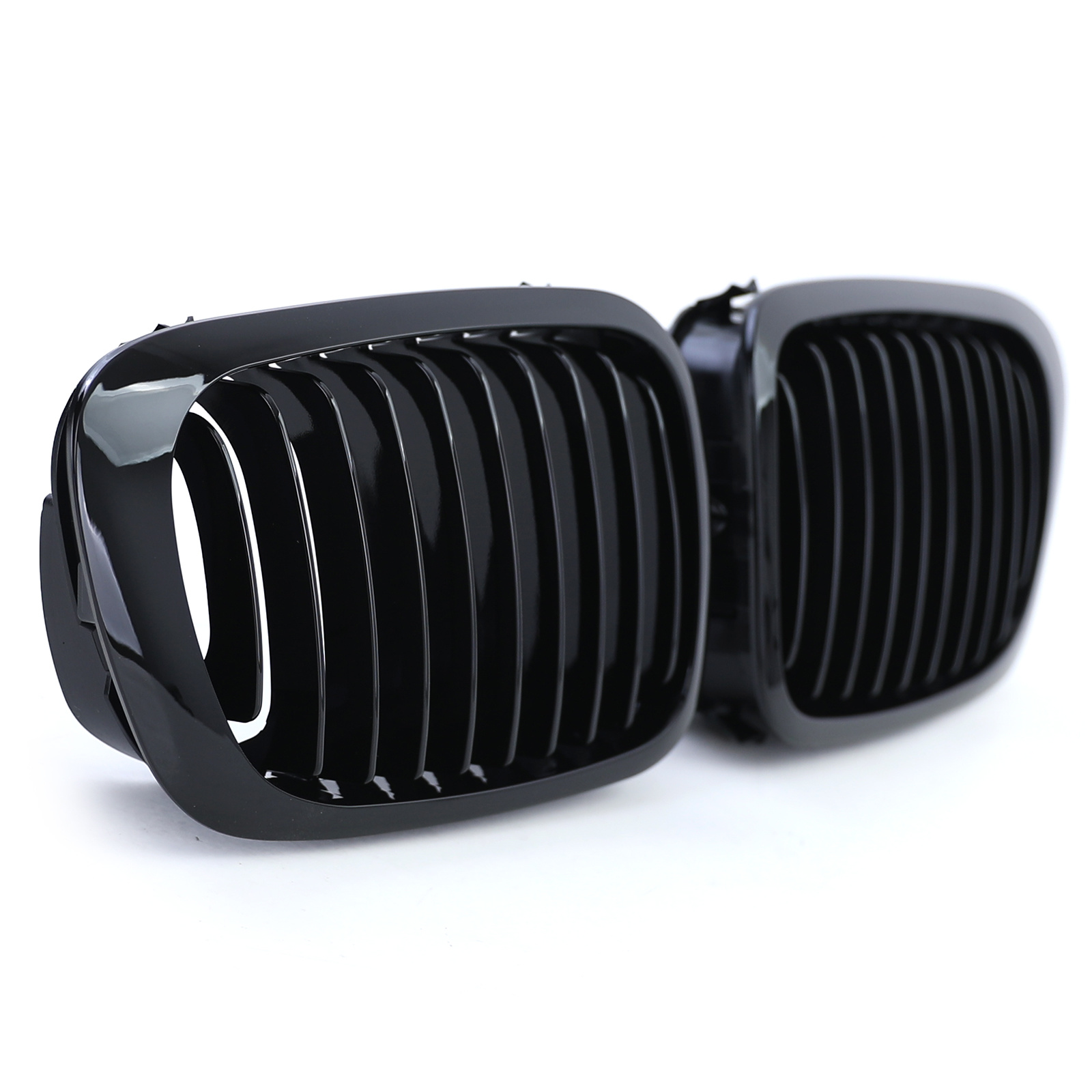 Sport Grill geschikt voor BMW 3 Serie E46 Coupe Cabrio 99-03 - 2-delig - Zwart glans