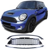 Autogrille - Mini Cooper R56 Cabrio R57 06-09 - 3-delig sport optiek - zwart glans