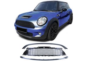 Autogrille - Mini Cooper R56 Cabrio R57 06-09 - 3-delig sport optiek - zwart glans