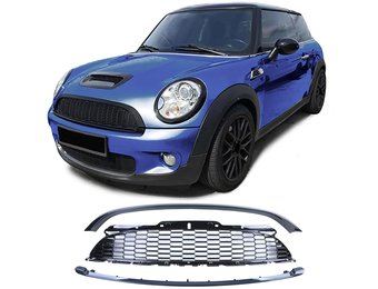 Autogrille - Mini Cooper R56 Cabrio R57 06-09 - 3-delig sport optiek - zwart glans
