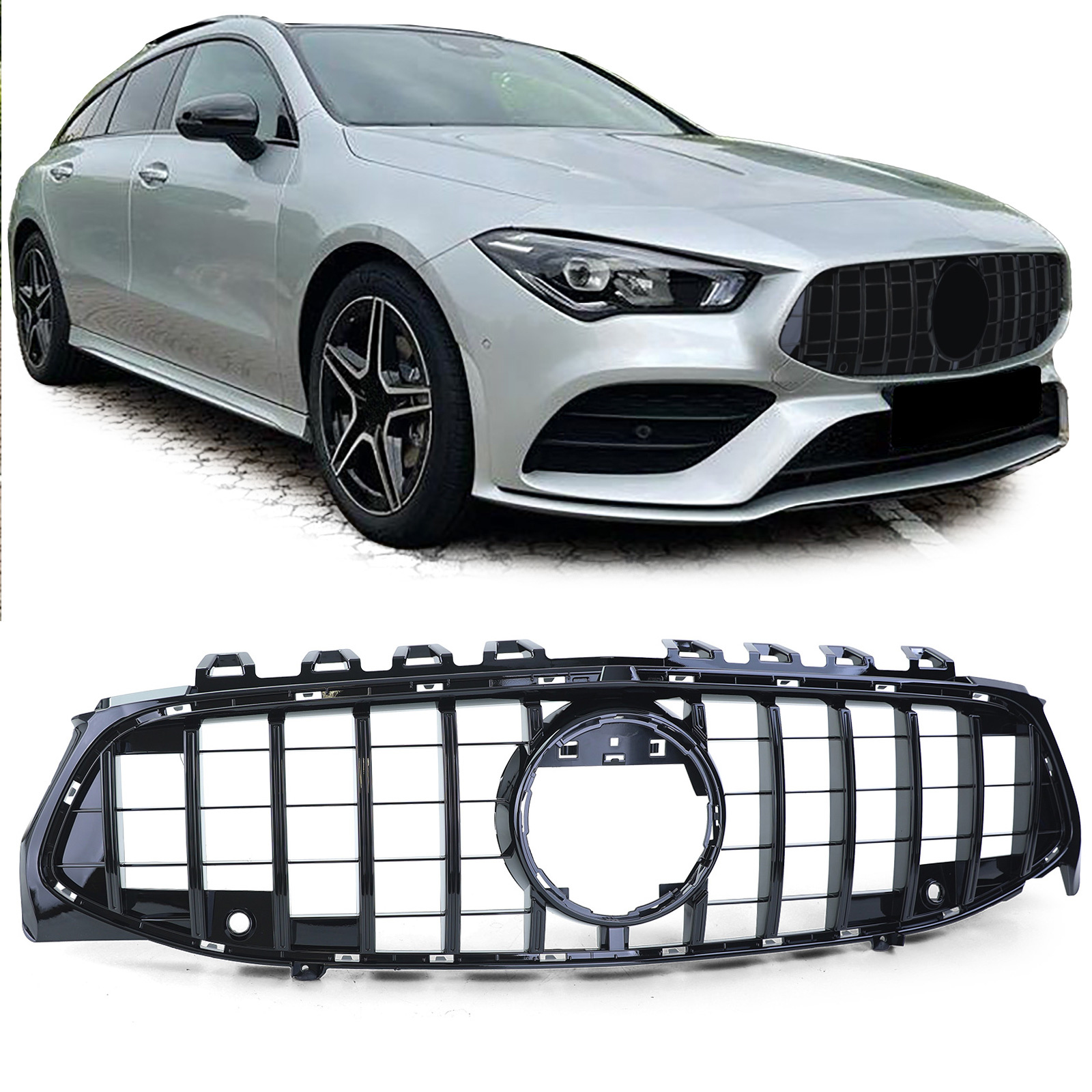 Autogrille - Mercedes CLA X118 - PDC - Zwarte Glans