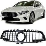 Autogrille geschikt voor Mercedes A-klasse W177 V177 - Sport optiek - ZWART GLANS/CHROOM, 2018
