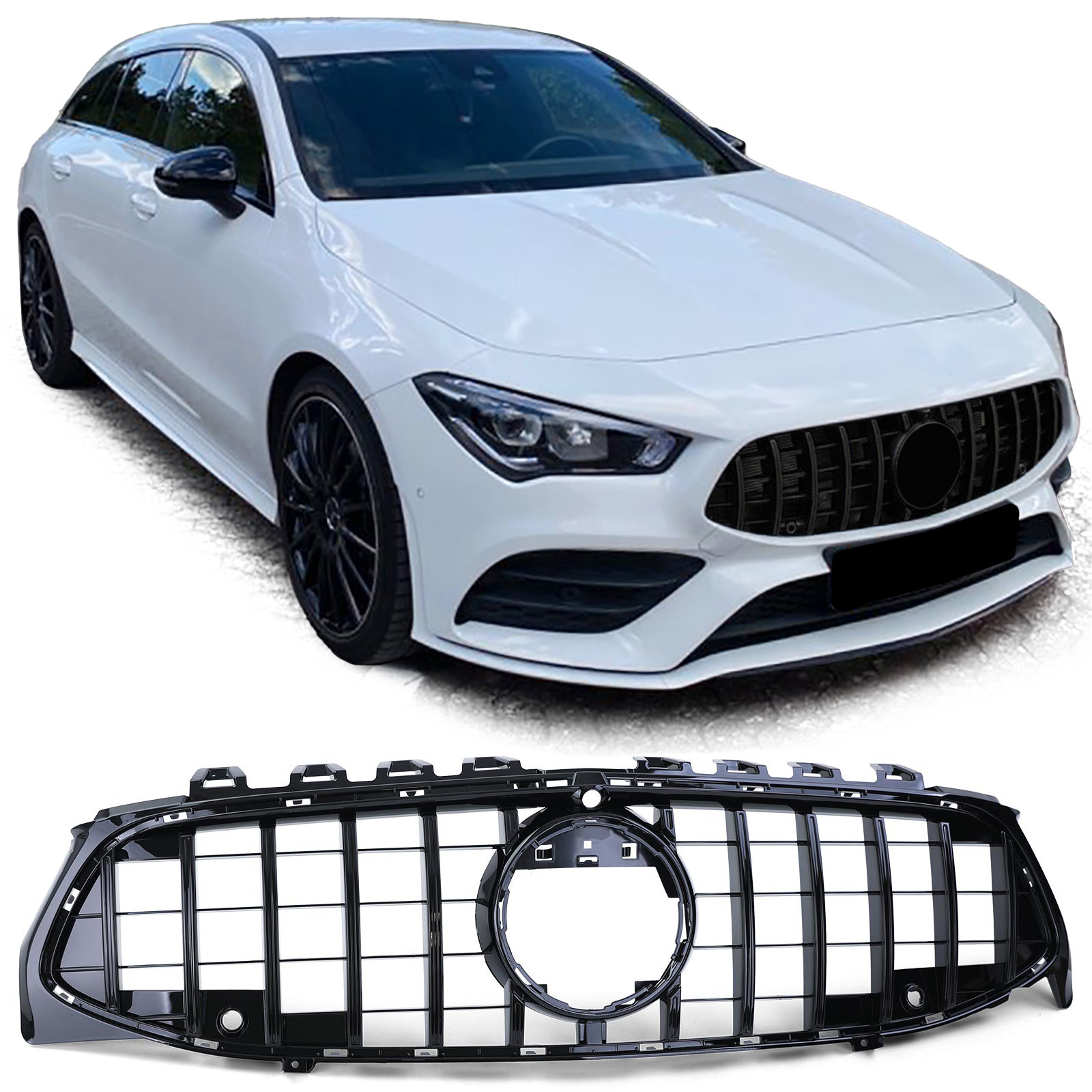 Autogrille - Mercedes CLA X118 - Sport optiek - Zwarte glans