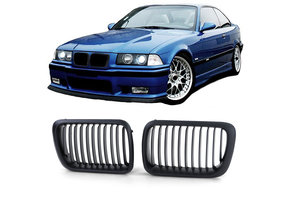 Sport Grill geschikt voor BMW 3 serie E36 Facelift vanaf 96 - 2 delen - PERFORMANCE ZWART MAT