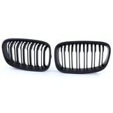 Grill Nieren geschikt voor BMW 1 serie F20 F21 10-14 - Dubbele stang - Perf. Zwart Mat