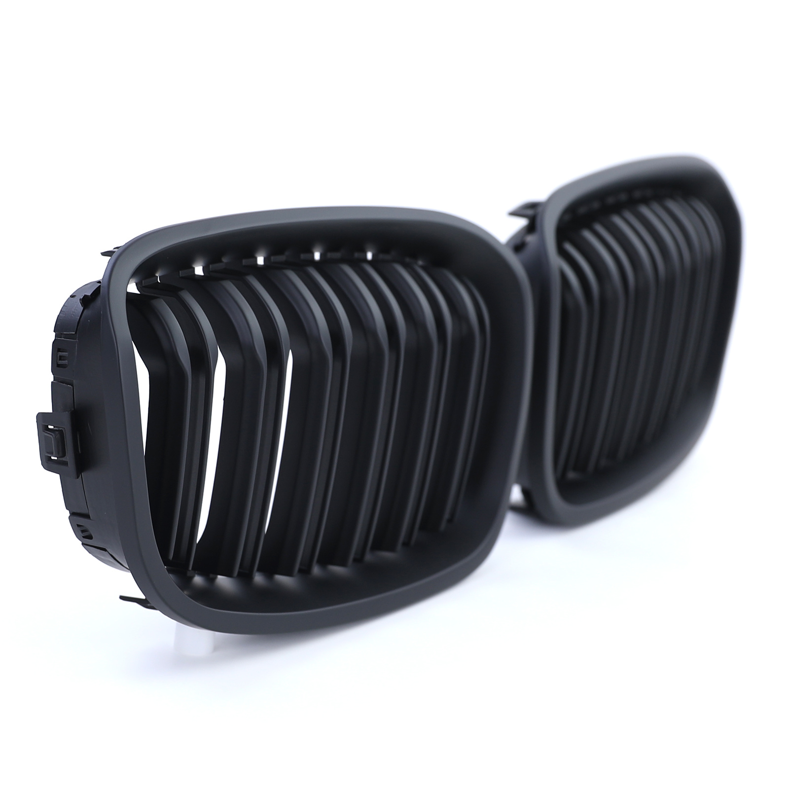 Grill Nieren geschikt voor BMW 1 serie F20 F21 10-14 - Dubbele stang - Perf. Zwart Mat