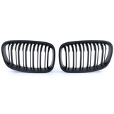 Grill Nieren geschikt voor BMW 1 serie F20 F21 10-14 - Dubbele stang - Perf. Zwart Mat