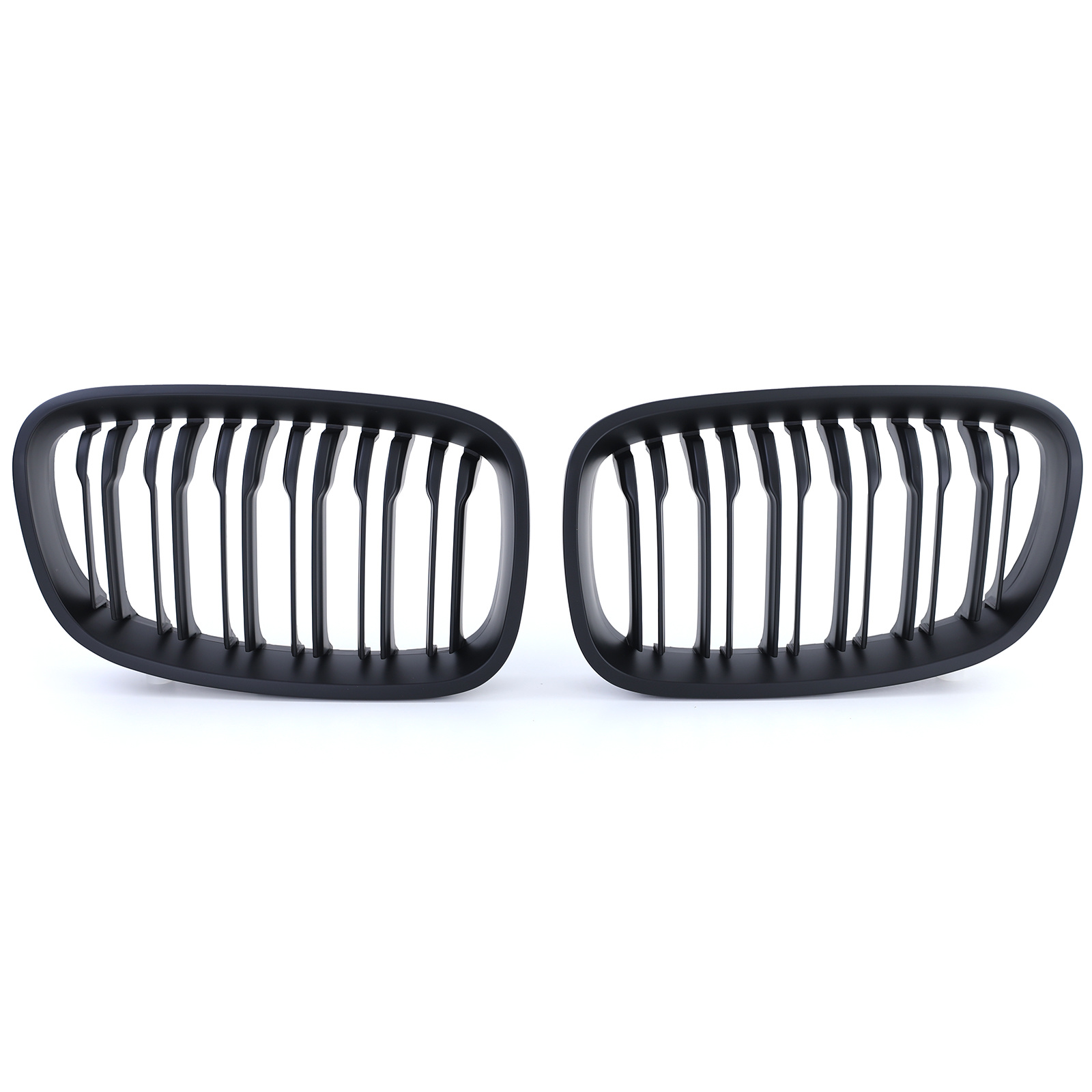 Grill Nieren geschikt voor BMW 1 serie F20 F21 10-14 - Dubbele stang - Perf. Zwart Mat