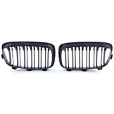 Grill Nieren geschikt voor BMW 1 serie F20 F21 10-14 - Dubbele stang - Perf. Zwart Mat