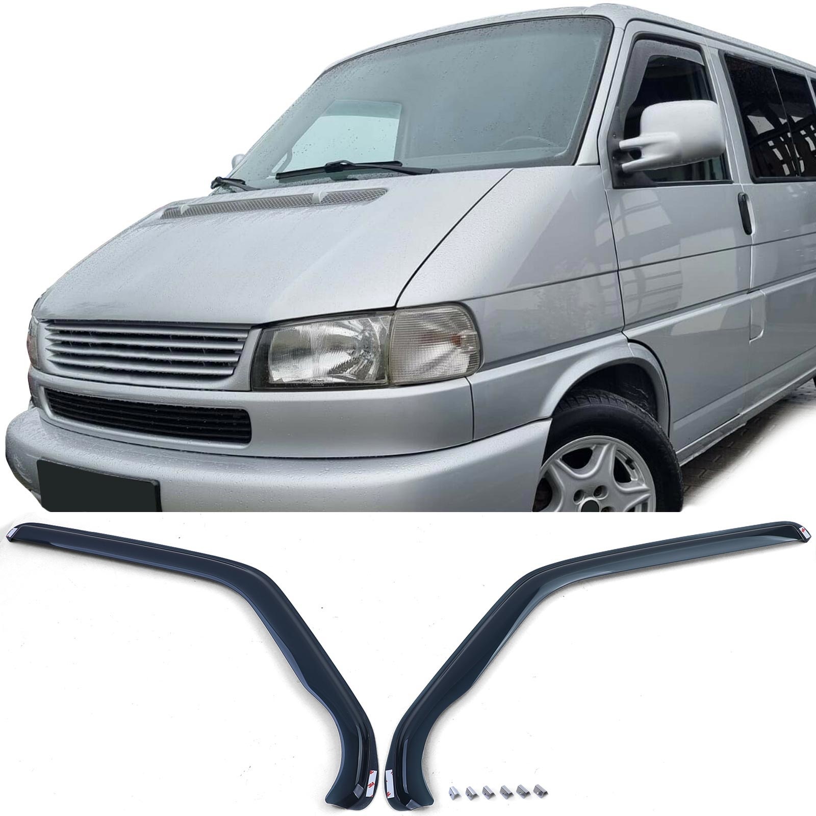 Zijwindschermen - VW T4 Bus Transporter - Zwarte Rook - Regen-/winddeflector