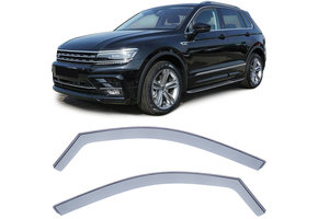 Zijwindschermen geschikt voor VW Tiguan 2 AD1 - Regen-/winddeflector - Zwarte rook