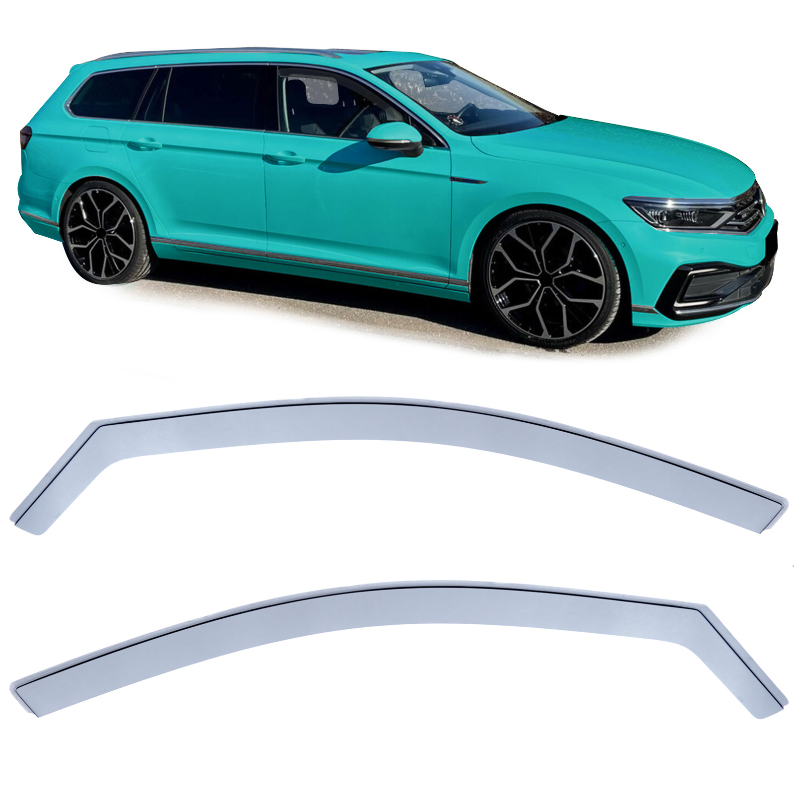 Zijwindschermen - VW Passat 3C B8 vanaf 14 - Zwarte rook - Passend & kwalitatief