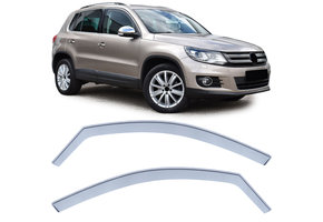 Zijwindschermen geschikt voor VW Tiguan 5N 07-15 - Zwarte rook - 100% passend