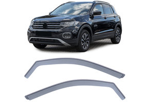 Zijwindschermen geschikt voor VW T-Cross C1 - Zwarte rook - 100% passend