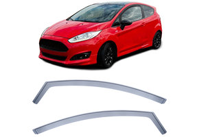 Zijwindschermen - Ford Fiesta JA8 08-17 - Regen- en Winddeflector - Zwarte rook