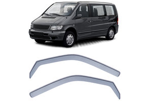 Zijwindschermen - Mercedes V-Klasse Vito W638 96-03 - Zwarte regen-/winddeflectoren  - 100% passend