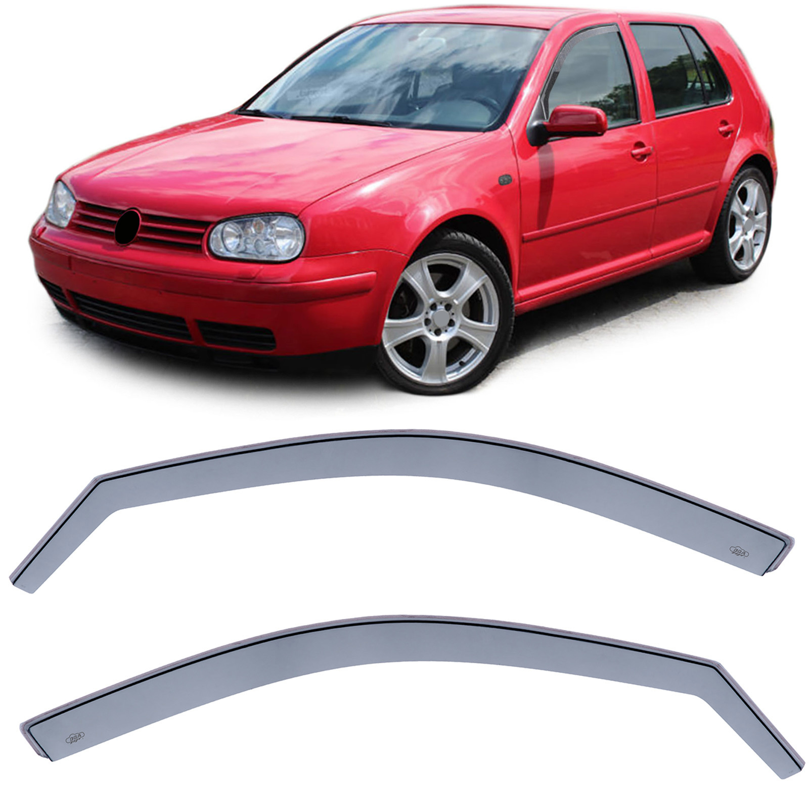 Zijwindschermen - VW Golf 4 97-06 - Zwart Rook - Passend & Aerodynamisch