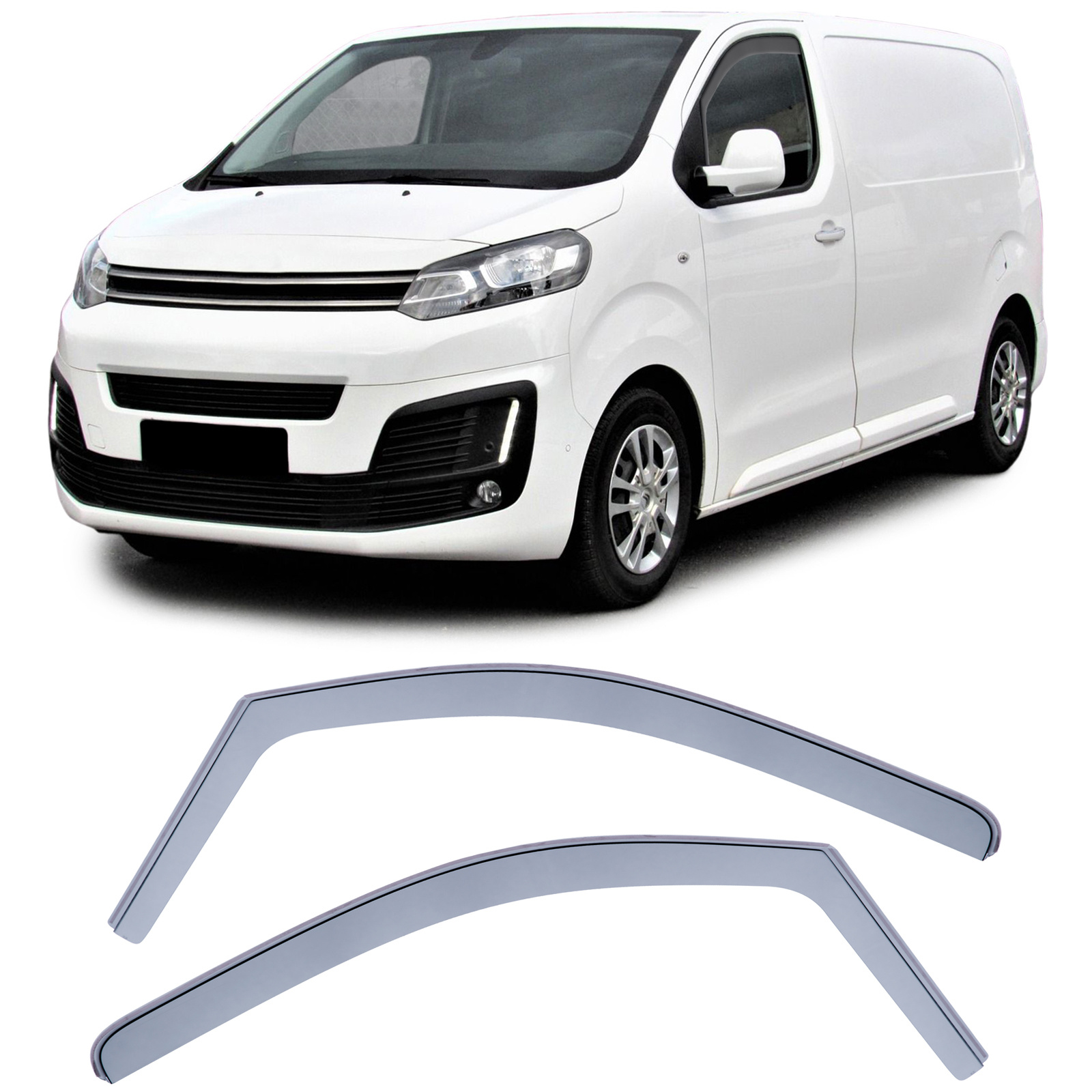 Zijwindschermen - Citroen Jumpy Spacetourer vanaf 16 - Rookzwart - 100% passend