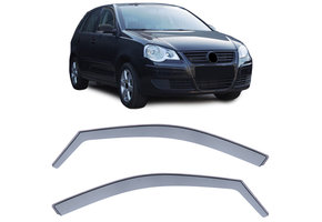 Zijwindschermen geschikt voor VW Polo 9N 01-08 - Regen- en winddeflector - Zwart Rook