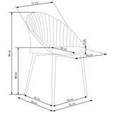 Eetkamerstoel - stof - 53x80x50 cm - beige